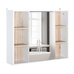 Armário com espelho mdf, painel de partículas bicolor 60cmx14.5cmx 49.4cm