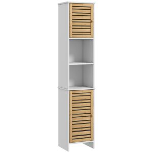 Coluna casa de banho mdf e bambu color blanco 35x30x170 cm Homcom