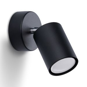 Lámpara de pared lemmi 1 negro acero 8x18.5x8cm
