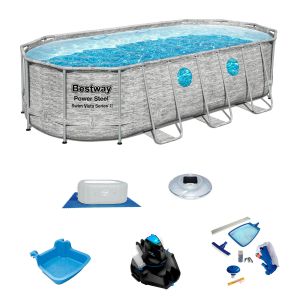 Pok pool Bestway power aço ovalada 549x274x122 manutenção de piscina c