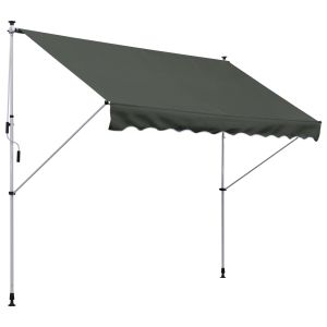 Toldo manual retrátil metal, alumínio e poliéster color gris 300x150x280 cm
