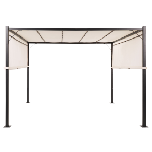 Pérgola de jardim com luzes LED 310 x 310 cm creme parga