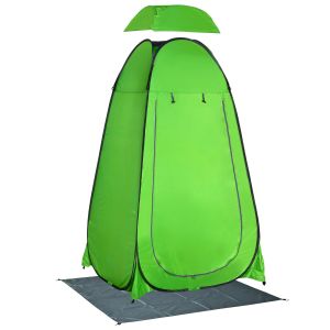 Tenda de duche poliéster e aço color verde 126x124x189 cm Outsunny