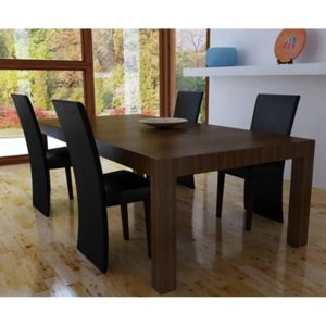 Cadeiras de jantar 4 pcs couro artificial preto ewg2770