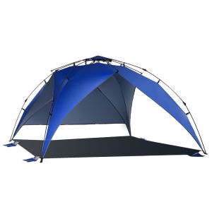 Tenda de praia dobrável tecido de poliéster 190t, pe color azul