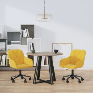 Cadeiras de jantar giratórias 2 pcs veludo amarelo ewg2039