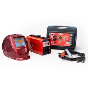 Estação de solda inverter mma 180a + capa lcd automática 9/13 - aço soldáve