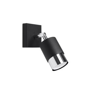 Lámpara de pared nero 1 negro/cromo acero 8x16x17.5cm