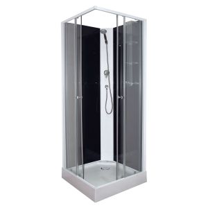 Ondee - cabina de duche melia - 80x80cm - perfis de alumínio - branco