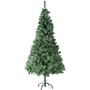 Árvore de natal artificial na cor verde com suporte de metal