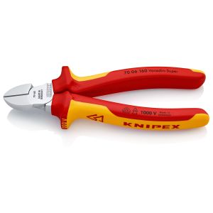 Alicate de corte isolante 1000 v - knipex - 70 06 160 - com bisel - fio de