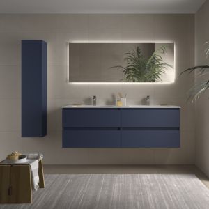 Móvel bequia 160cm + pia mineralsolid vilna azul |160x45x56