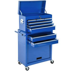 Carrinho de ferramentas com 10 compartimentos, azul