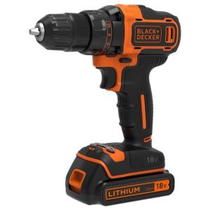 Furadeira/parafusadeira sem fio black & decker 18v com carregador/bateria d