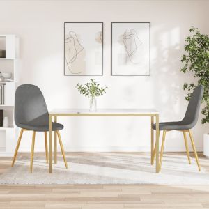 Cadeiras de jantar 2 pcs veludo cinzento-claro ewg6215