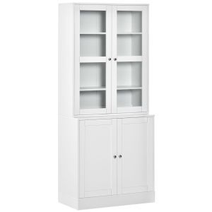 Estante de livros mdf e vidro temperado color blanco 76x40x178.5 cm Homcom