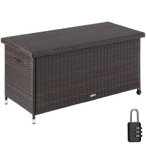 Baú de arrumação kiruna com entrançado de rattan sintético, 120 x 55 x 61,5