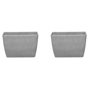 Conjunto de 2 macetas de mezcla de piedra gris claro 60 x 27 cm baris