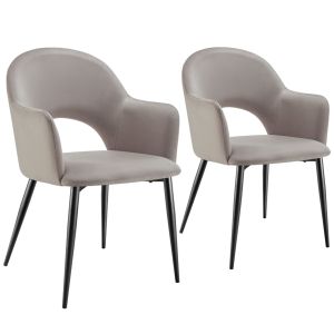 Conjunto de 2 cadeira de jantar sachel, aspecto veludo, estofada, 120 kg, c