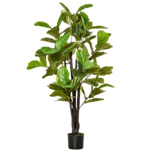 Planta artificial ficus peva, pe e cimento color verde ø15x130 cm Homcom