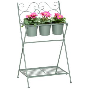 Suporte de metal para plantas metal color verde 47x37x78.5 cm Outsunny