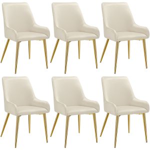 Conjunto de 6 cadeira estofada avane, aspeto de veludo, capacidade de carga