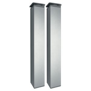 Conjunto de 2 pés 2x2x30cm aço inoxidável cromo - ajustável e recuperável