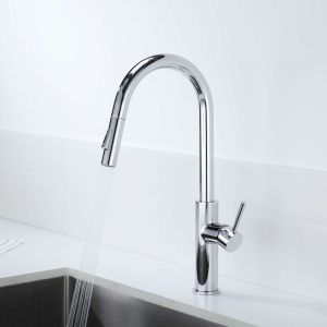 Torneira misturador de cozinha extraível sky bath cromo inox s304