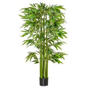 Planta artificial bambu bambu, pe e cimento color verde ø17x160 cm Homcom