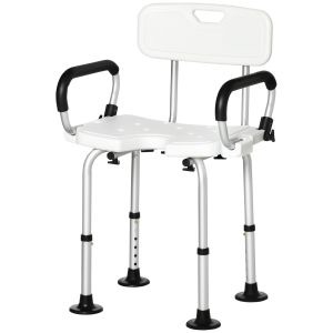 Cadeira para duche liga de alumínio, hdpe, eva e tpr branco 54x52x82 cm