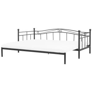 Cama dupla em metal preto 90/180 x 200 cm tulle