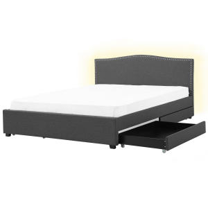 Cama com armazenamento montpellier cinzento escuro