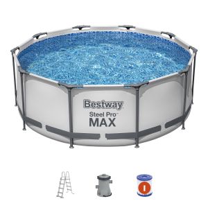 Bestway steel pro max piscina tubular acima do solo 305x100 cm com esc