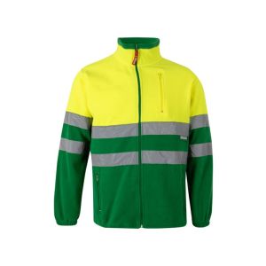 Casaco polar bicolor av xs verde grama/amarelo fluor