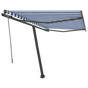 vidaXL toldo de pie automático azul y blanco 350x250 cm