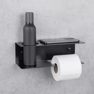 Daske suporte de papel higiênico adesivo preto direito line
