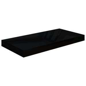 Prateleira de parede suspensa 50x23x3,8 cm mdf preto