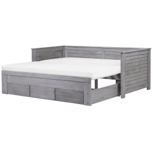 Cama dupla com arrumação em madeira cinzenta 90/180 x 200 cm cahors