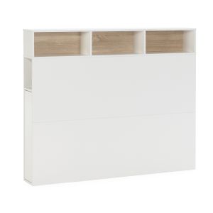 Cabeceira de cama zeus 95 cm branco, 2 portas 9 cavidades