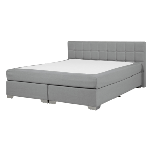 Cama de casal continental em tecido cinzento claro 140 x 200 cm admiral