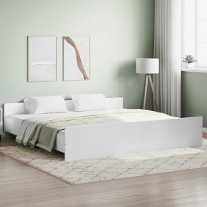 Cama c/ painéis cabeceira e pés 200x200 cm branco