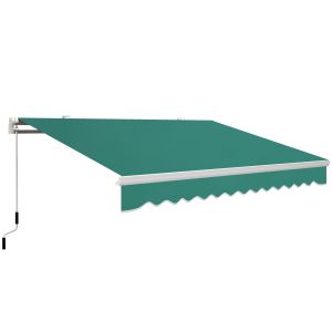 Toldo manual alumínio, metal e poliéster color verde 395x245 cm Outsunny