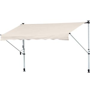 Toldo manual retrátil metal, alumínio e poliéster color beige 400x120x280cm