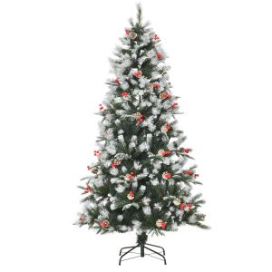 Árvore de natal PVC, pe, aço color verde ø109x180 cm Homcom, casa - natal