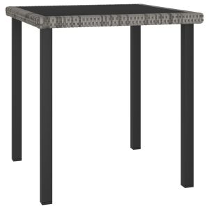 vidaXL mesa de comedor para jardín ratán sintético gris 70x70x73 cm