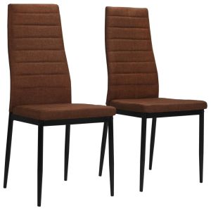 Cadeiras de jantar 2 pcs tecido castanho ewg2260