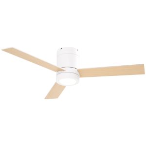 Ventoinha de teto metal, mdf e vidro color blanco ø112x25cm Homcom