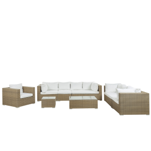 Conjunto lounge maestro ratan sintético castanho claro