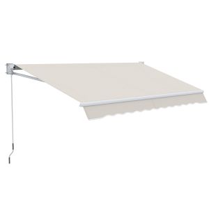 Toldo manual retrátil poliéster 280g/m² e alumínio color beige 200x295 cm